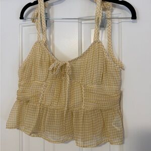 American Eagle Gingham Yellow Top
